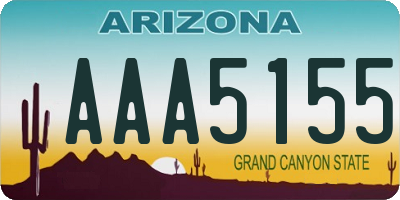 AZ license plate AAA5155