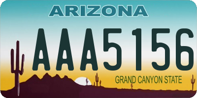 AZ license plate AAA5156