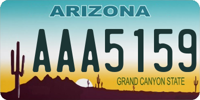 AZ license plate AAA5159