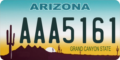 AZ license plate AAA5161