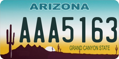 AZ license plate AAA5163