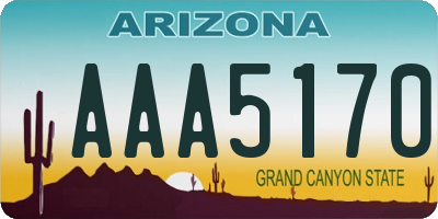 AZ license plate AAA5170