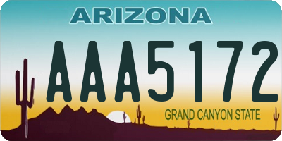 AZ license plate AAA5172