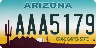 AZ license plate AAA5179