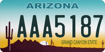 AZ license plate AAA5187