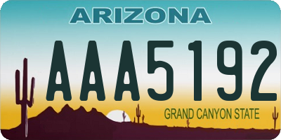 AZ license plate AAA5192