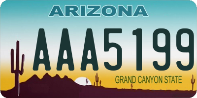 AZ license plate AAA5199