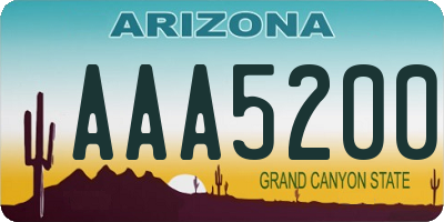 AZ license plate AAA5200