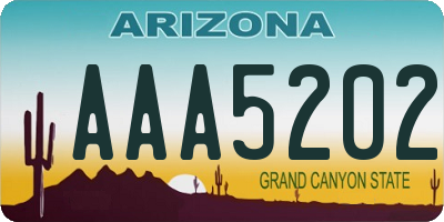 AZ license plate AAA5202