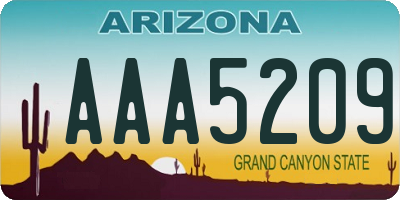 AZ license plate AAA5209