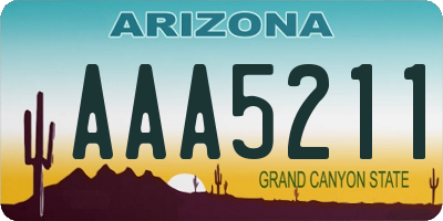 AZ license plate AAA5211