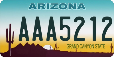 AZ license plate AAA5212