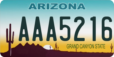 AZ license plate AAA5216
