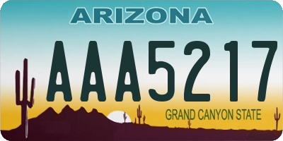 AZ license plate AAA5217