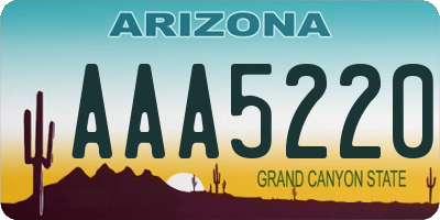 AZ license plate AAA5220