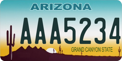 AZ license plate AAA5234