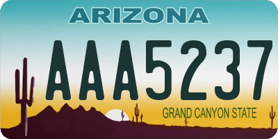 AZ license plate AAA5237