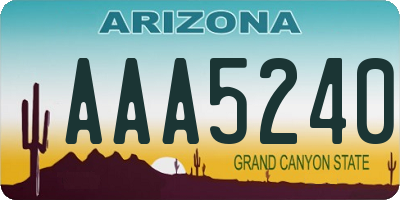 AZ license plate AAA5240