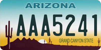 AZ license plate AAA5241