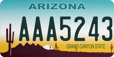 AZ license plate AAA5243