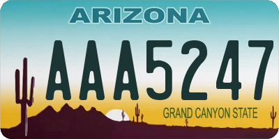 AZ license plate AAA5247