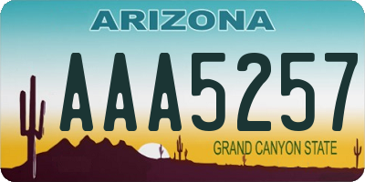 AZ license plate AAA5257