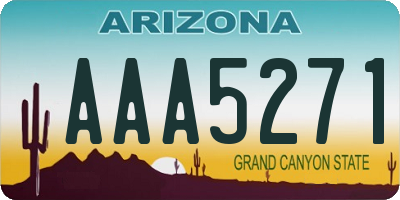 AZ license plate AAA5271