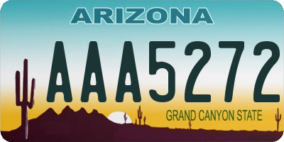 AZ license plate AAA5272