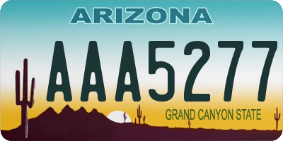 AZ license plate AAA5277