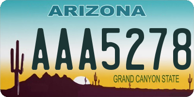 AZ license plate AAA5278