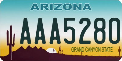 AZ license plate AAA5280