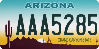 AZ license plate AAA5285