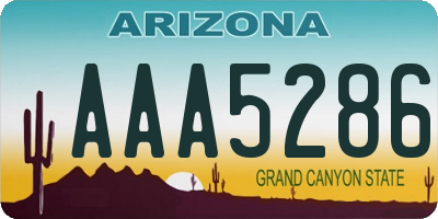 AZ license plate AAA5286