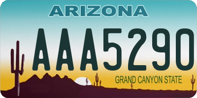 AZ license plate AAA5290