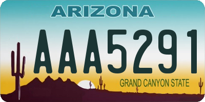 AZ license plate AAA5291