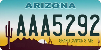 AZ license plate AAA5292