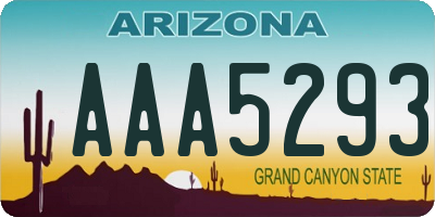 AZ license plate AAA5293