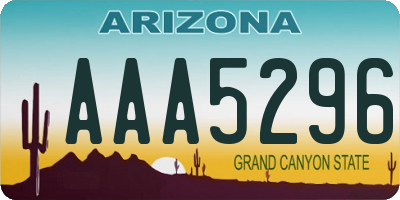 AZ license plate AAA5296