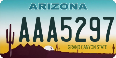AZ license plate AAA5297