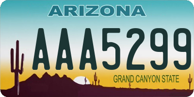 AZ license plate AAA5299