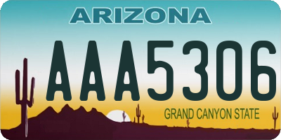 AZ license plate AAA5306