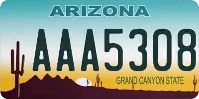 AZ license plate AAA5308