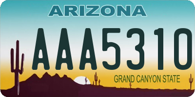 AZ license plate AAA5310