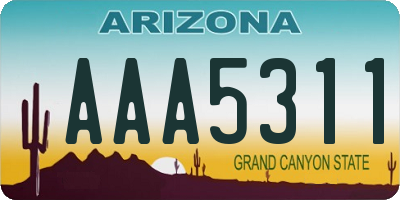 AZ license plate AAA5311