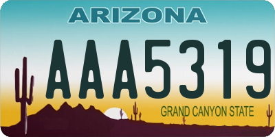 AZ license plate AAA5319