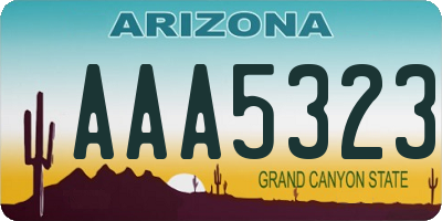 AZ license plate AAA5323