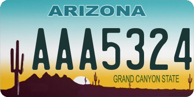 AZ license plate AAA5324