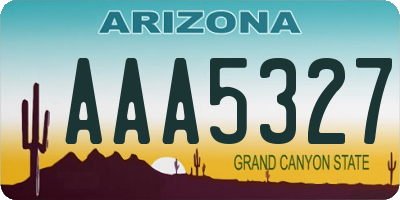 AZ license plate AAA5327