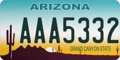 AZ license plate AAA5332