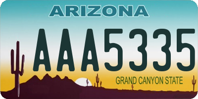 AZ license plate AAA5335